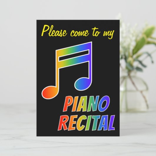 Fun Rainbow Spectrum Piano Einladung (Stehend Vorderseite)