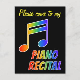 Fun Rainbow Spectrum Piano Einladung Postkarte