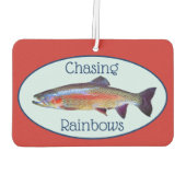 Fun Rainbow Trout "Chasing Rainbows" Autolufterfrischer (Rückseite)
