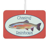 Fun Rainbow Trout "Chasing Rainbows" Autolufterfrischer (Vorderseite)