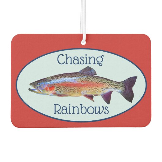Fun Rainbow Trout "Chasing Rainbows" Autolufterfrischer (Vorderseite)