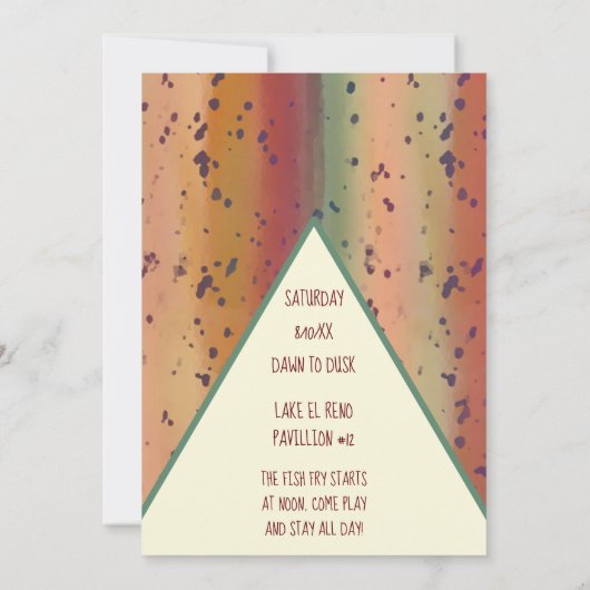 Fun Rainbow Trout Pattern Moderne Fischzucht Einladung (Rückseite)