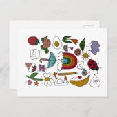 Fun Random Objects Postkarte (Vorne/Hinten)