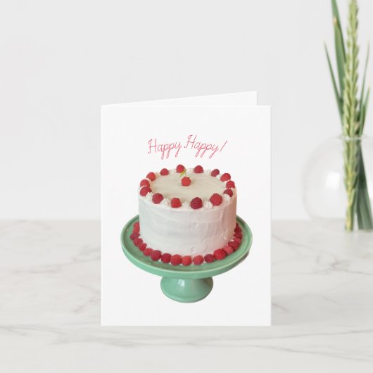 Fun Raspberry Cake Small Greeting Card Karte (Vorderseite)