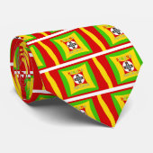 Fun Rasta Farbe Rot Golden Grün Krawatte (Gerollt)