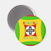 Fun Rasta Farbe Rot Golden Grün Magnet (Vorderseite/Rückseite)