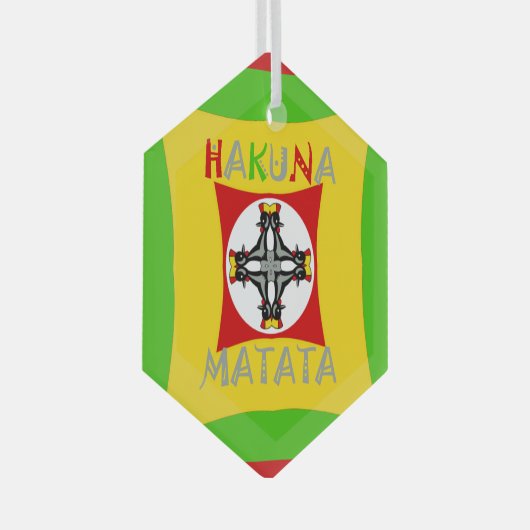 Fun Rasta Farbe Rot Golden Grün Ornament Aus Glas (Vorderseite Rechts)