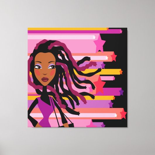 Fun Rasta Girl Wrapped Canvas Leinwanddruck (Vorderseite)