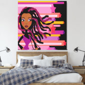 Fun Rasta Girl Wrapped Canvas Leinwanddruck (Insitu (Schlafzimmer))