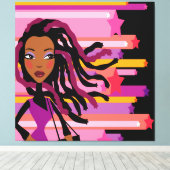 Fun Rasta Girl Wrapped Canvas Leinwanddruck (Insitu (Holzboden))