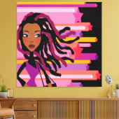 Fun Rasta Girl Wrapped Canvas Leinwanddruck (Insitu (Wohnzimmer))