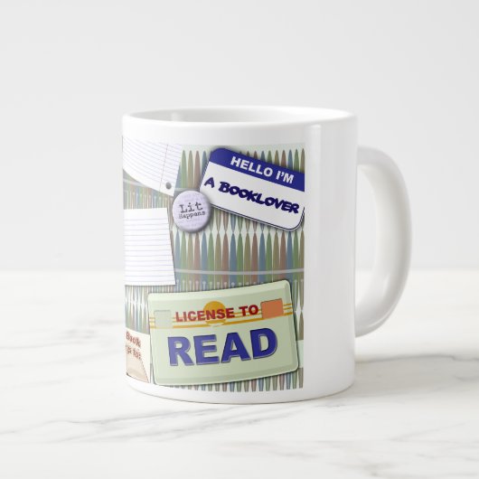 Fun Reading Collage Jumbo-Tasse (Vorderseite Rechts)