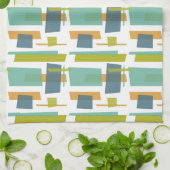 Fun Rechtecke Muster Grün Orange Blue Retro Geschirrtuch (Gefaltet)