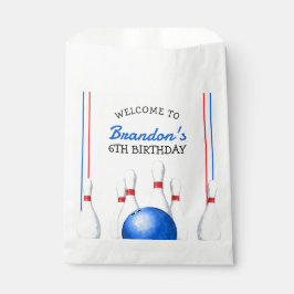 Fun Red and Blue Bowling Kindergeburtstag Geschenktütchen