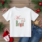 Fun Red and Green Merry and Bright Baby Christmas Baby T-shirt