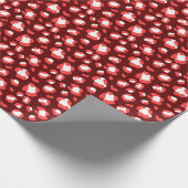 Fun Red and White Christmas Leopard Print Geschenkpapier (Ecke)
