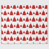 Fun Red and White Christmas Tree Geschenkpapier (Flach)