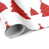 Fun Red and White Christmas Tree Geschenkpapier (Rolleneckpunkt)