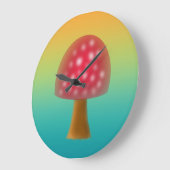 Fun Red and White Mushroom Art Große Wanduhr (Winkel)