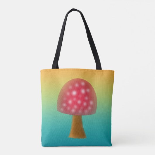 Fun Red and White Mushroom Art Tasche (Rückseite)