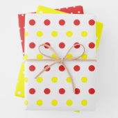 Fun Red and Yellow Polka Dots Geschenkpapier Set (Beispiel)