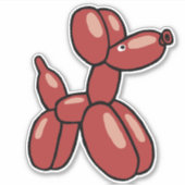 Fun Red Ballon Hunde Tierdesign Aufkleber (Vorderseite)