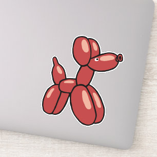 Fun Red Ballon Hunde Tierdesign Aufkleber