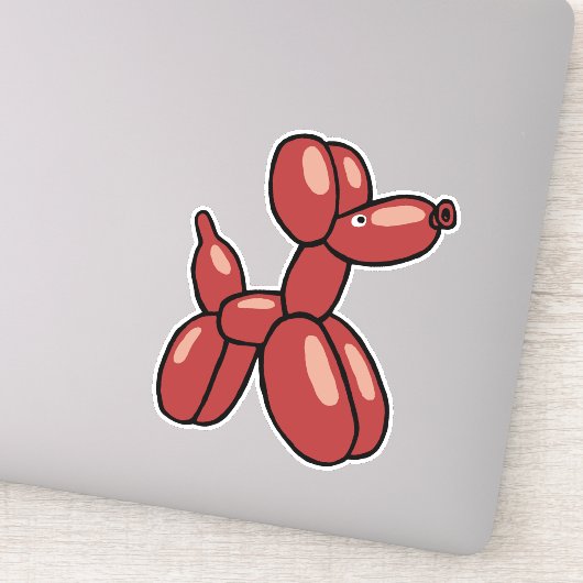 Fun Red Ballon Hunde Tierdesign Aufkleber (Detail)