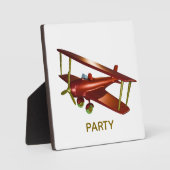 Fun Red-Bi-Flugzeug-Luftfahrt Fotoplatte (Vorderseite)