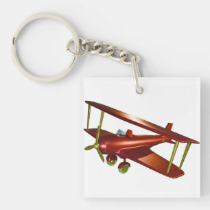 Fun Red-Bi-Flugzeug-Luftfahrt Schlüsselanhänger