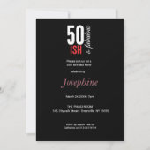Fun Red & Black 50 Etwas und Fantastisches Einladung (Vorderseite)