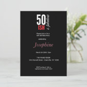 Fun Red & Black 50 Etwas und Fantastisches Einladung (Stehend Vorderseite)