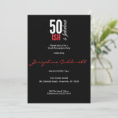 Fun Red & Black 50-ish und fabelhafte Einladung (Stehend Vorderseite)