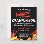 Fun Red Black Crawfish Boil Abschluss GRILLEN Part Einladung (Vorderseite)