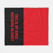 Fun Red Black Custom Quote Watching Fleecedecke (Vorderseite (Horizontal))