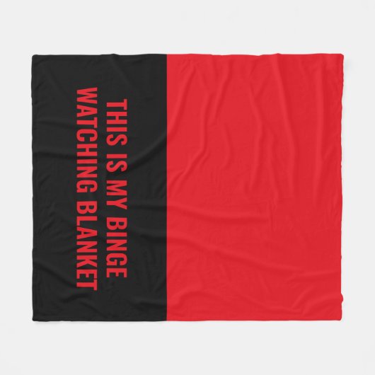 Fun Red Black Custom Quote Watching Fleecedecke (Vorderseite (Horizontal))