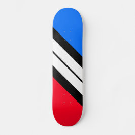 Fun Red Blue Schwarz-weiß Diagonal Racing Strip Skateboard