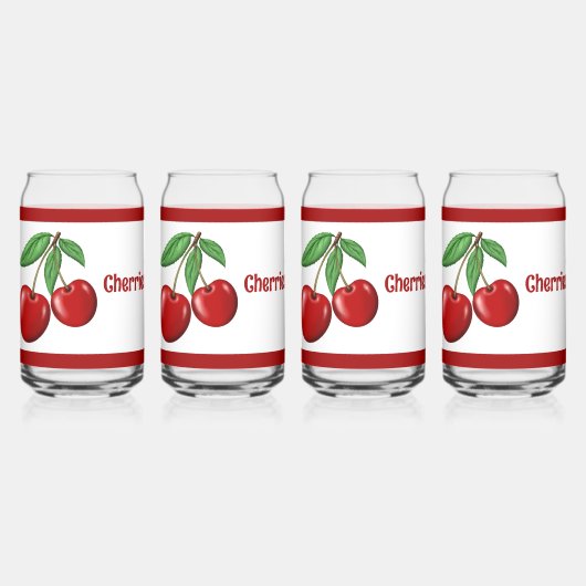 Fun Red Cherries Personalisiert Dosenglas (Hinten)