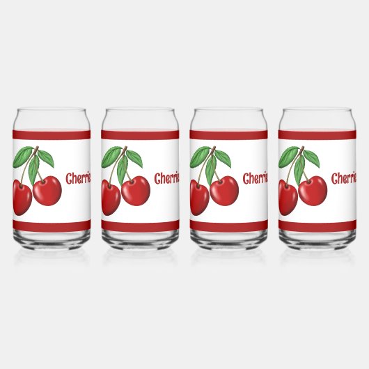 Fun Red Cherries Personalisiert Dosenglas (Vorderseite)
