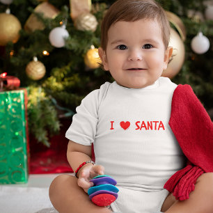 Fun Red Christmas I Liebe Santa Heart Baby Strampler