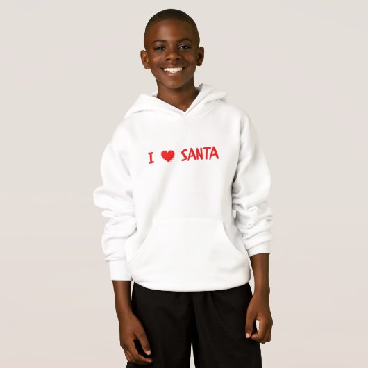 Fun Red Christmas I Liebe Santa Heart Boy Hoodie (Vorne ganz)