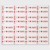 Fun Red Christmas I Liebe Santa Heart Geschenkpapier (Flach)