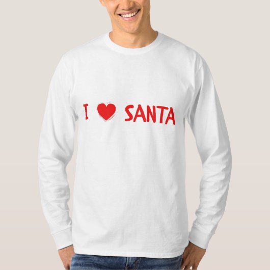 Fun Red Christmas I Liebe Santa Heart Man T-Shirt (Vorderseite)