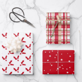 Fun Red Christmas Mix Geschenkpapier Set