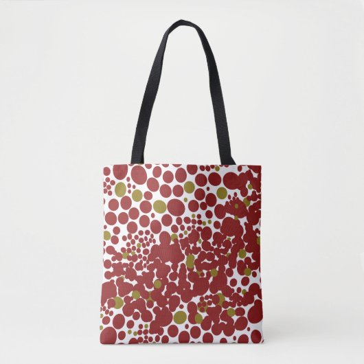 Fun Red Dots Splotchy Abstrakt Style Tasche (Vorderseite)
