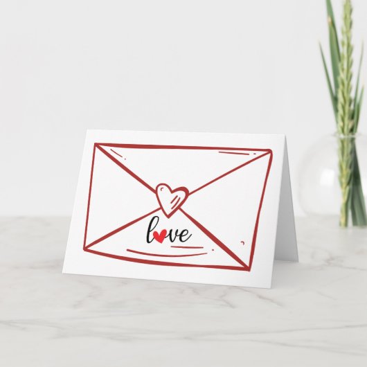 Fun Red Envelope Herz Liebe Karte (Vorderseite)