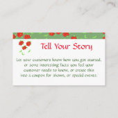 Fun Red Flower Designer Visitenkarte Rabattkarte (Rückseite)