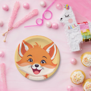 Fun Red Fox Face Safari Wild Dschungel Geburtstags Pappteller