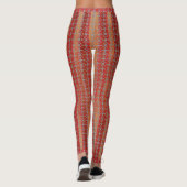 Fun Red Geometric Striping Muster Leggings (Rückseite)