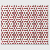 Fun Red Glitzer Star Pattern auf Weiß Geschenkpapier (Flach)